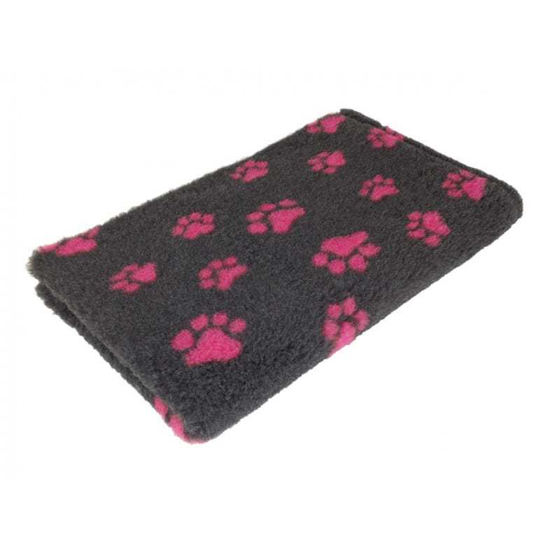 Vetbed Antraciet met Roze Voetprint